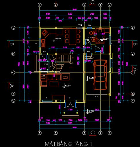 Nhà biệt thự 3 tầng 9x9.5m