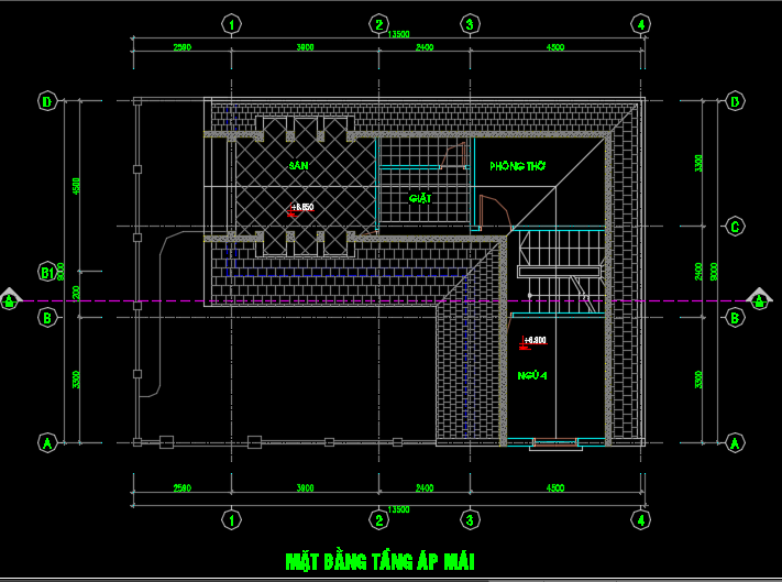 Nhà biệt thự 2 tầng 13.5x9m