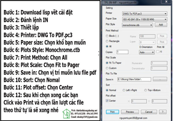 Cách xuất file cad sang pdf hàng loạt