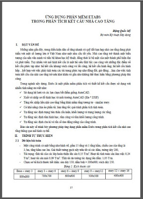 Ứng dụng etabs trong phân tích kết cấu nhà cao tầng