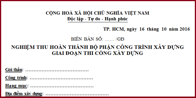 Mẫu Biên bản nghiệm thu Giai đoạn