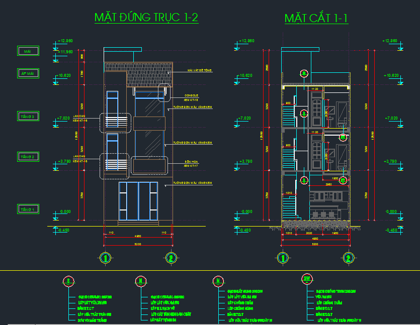 Mẫu nhà liền kề đẹp 5.2×10.2m