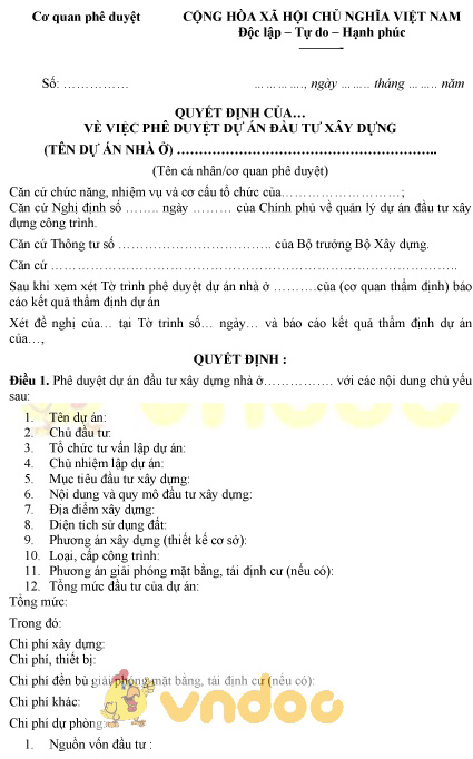 Quyết định phê duyệt dự án đầu tư là gì ?