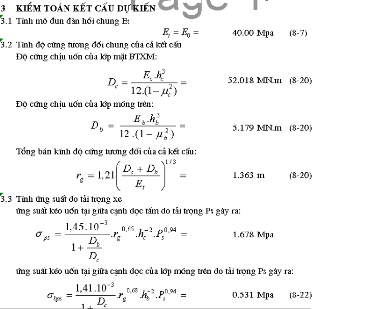 File Excel tính toán kết cấu áo đường cứng theo QĐ3230