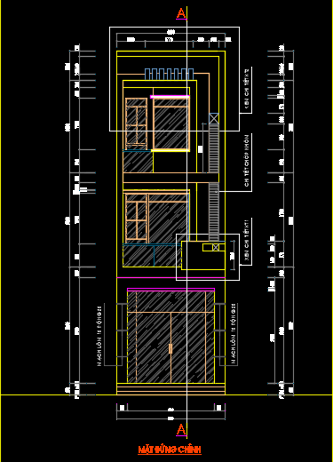 File Cad – Nhà phố 3 tầng 4x20m