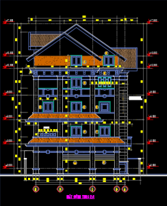 File Cad – Nhà biệt thự hiện đại 15x18m