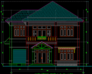 File Cad – Nhà biệt thự đẹp 2 tầng 12x12m