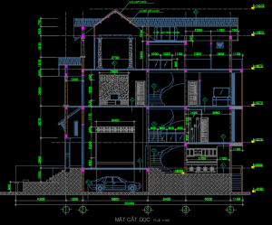 File Cad – Nhà biệt thự 5 tầng 8.5x20m