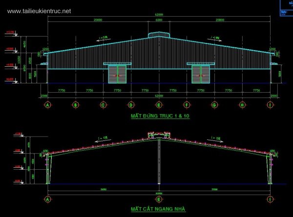 Mẫu bản vẽ nhà xưởng 5000 m2