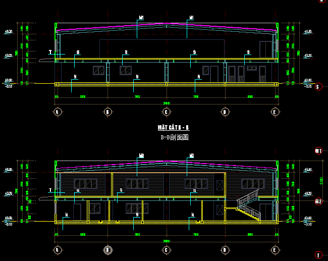 Mẫu bản vẽ nhà xưởng 5550 m2