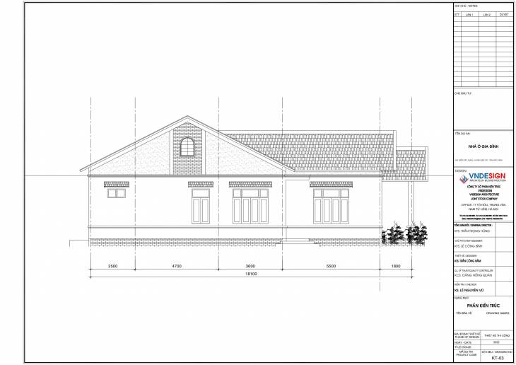 File cad bản vẽ kiến trúc biệt thự 1 tầng 7×18.1m