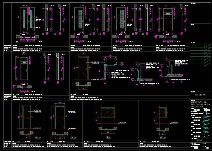 File cad thiết kế cấu tạo cửa kính và cửa số khung nhôm cửa thăm thép