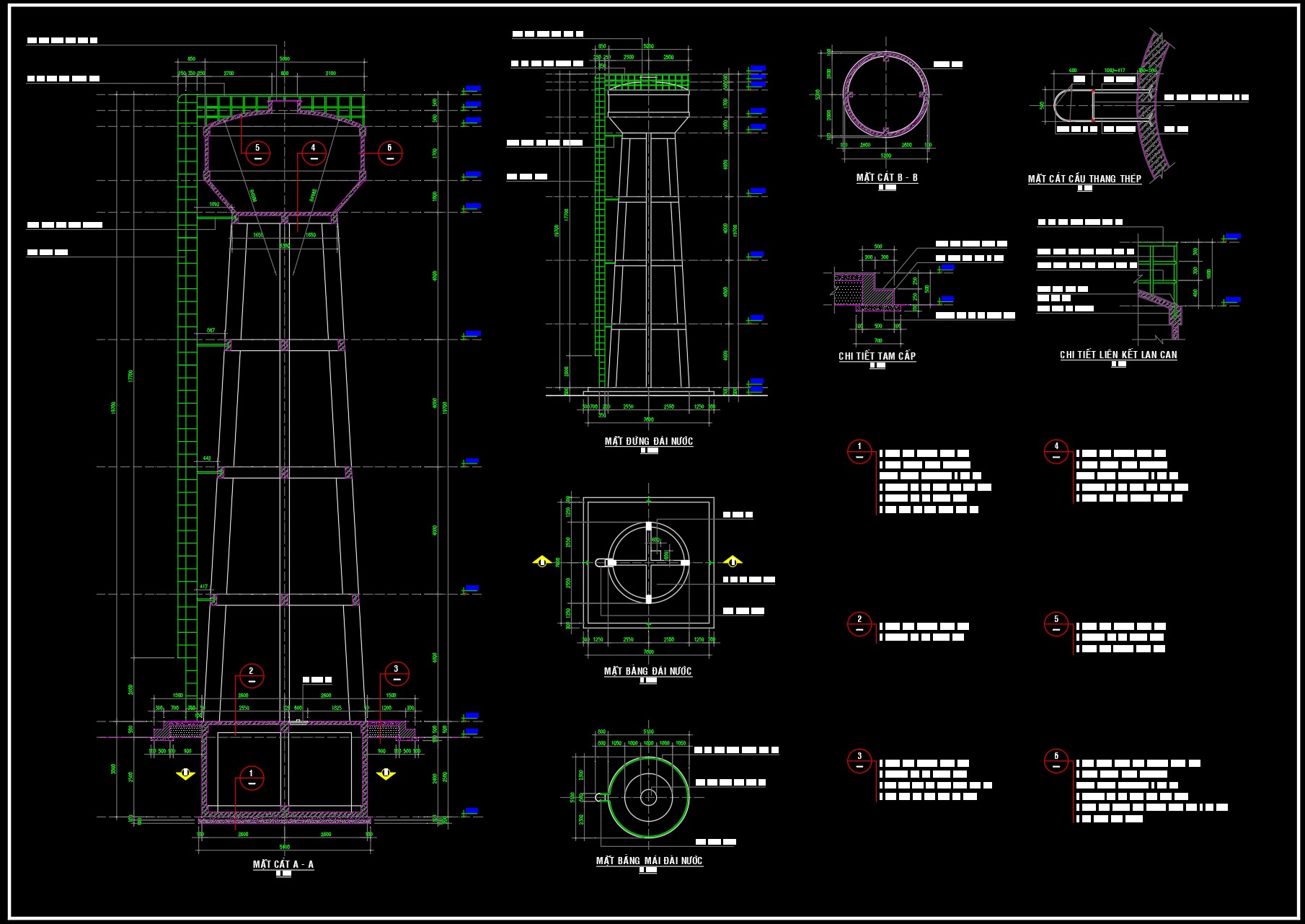 File autocad thiết kế đài phun nước gồm bản vẽ mặt bằng mặt cắt mặt đứng