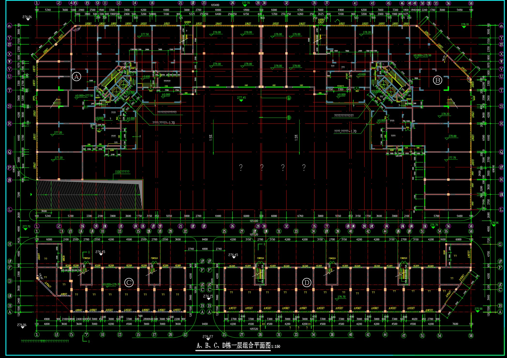 File cad kiến trúc tầng cao và bố trí thiết kế mặt bằng của tòa nhà cao tầng