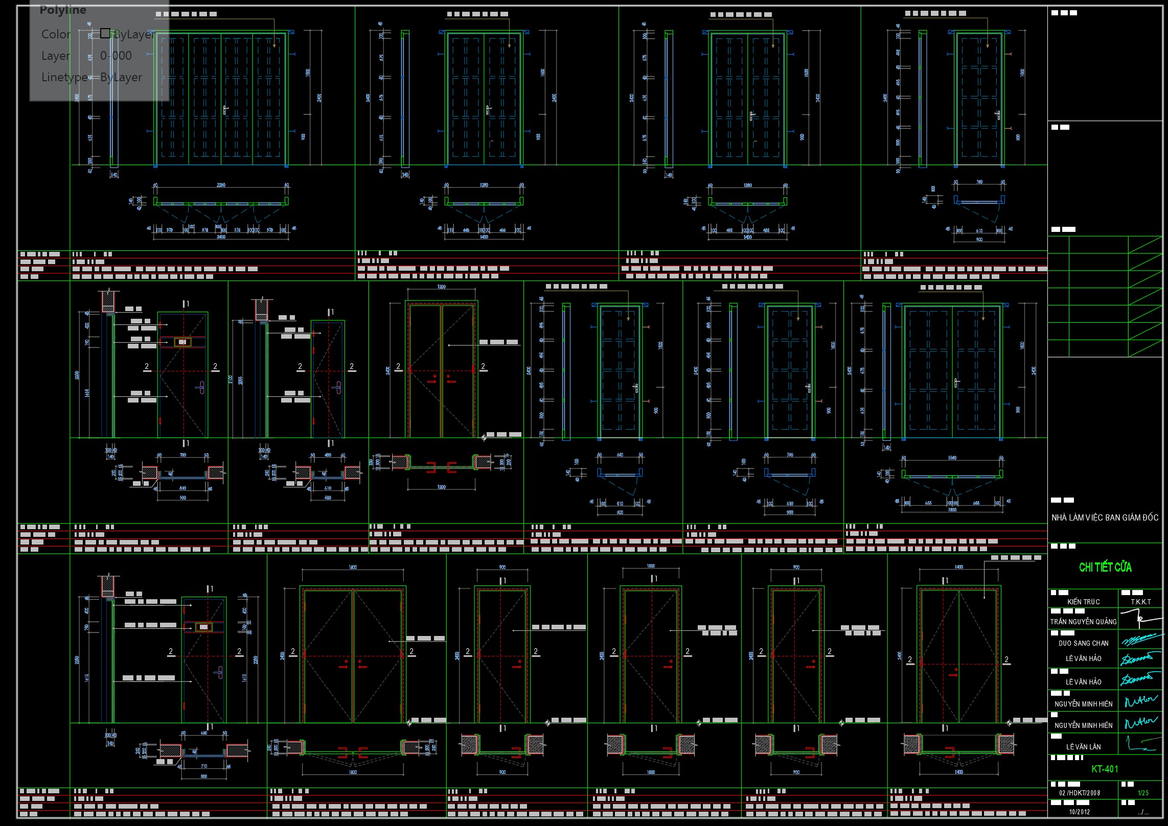 Một số bản vẽ thiết kế bằng Autocad về cấu tạo cửa