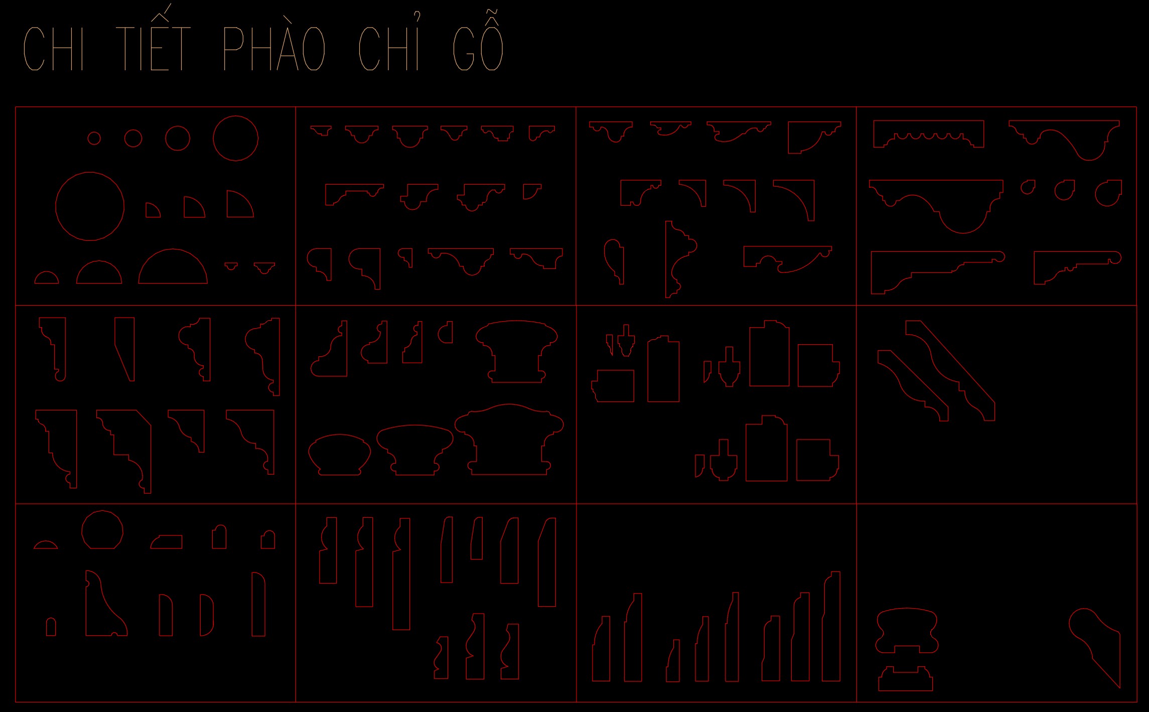 File autocad đầy đủ phào gỗ