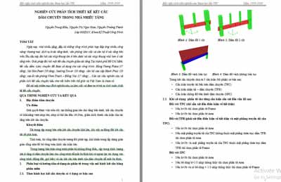 Nghiên cứu phân tích kết cấu dầm chuyển trong nhà nhiều tầng