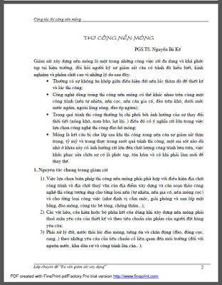 Công Tác Thi Công Nền Móng – Pgs.Ts.Nguyễn Bá Kế, 182 Trang