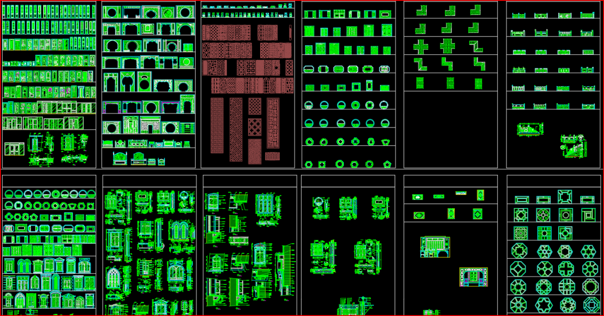 File AutoCAD chi tiết vách CNC và cửa các loại