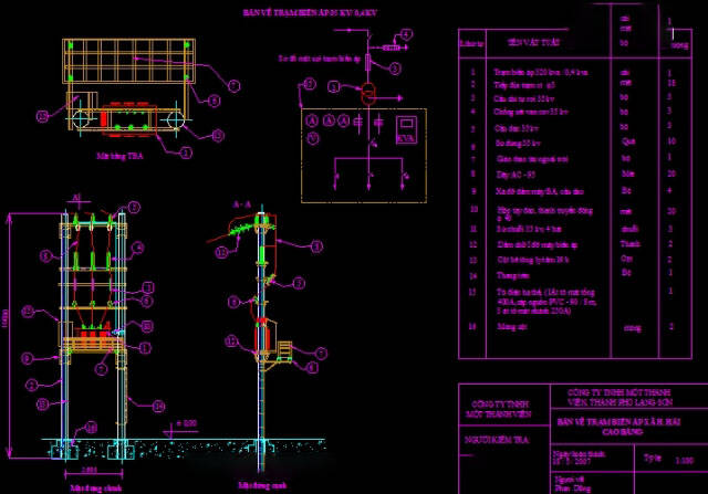 Bản vẽ trạm biến áp 35KV