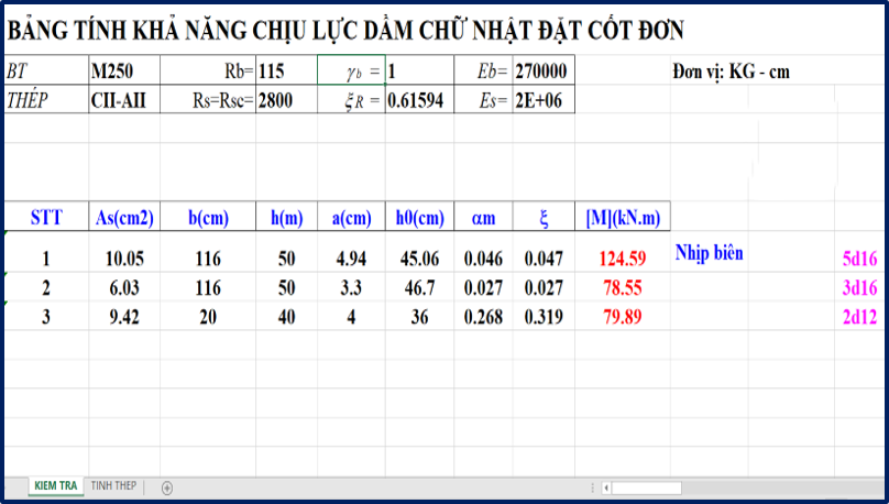 [EX] Bảng tính cốt thép dọc cho cột