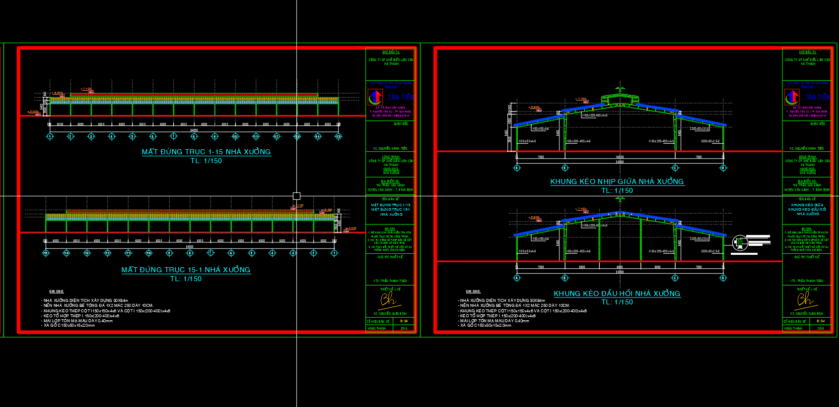 [BV] Bản vẽ nhà xưởng 16x84m